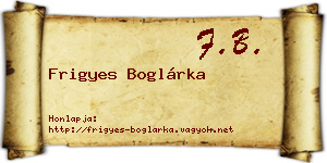 Frigyes Boglárka névjegykártya